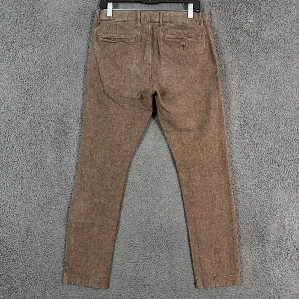 J Crew Pants Mens 30x32 Brown 484 Slim Fit Brushed Cotton Stretch Chino Preppy